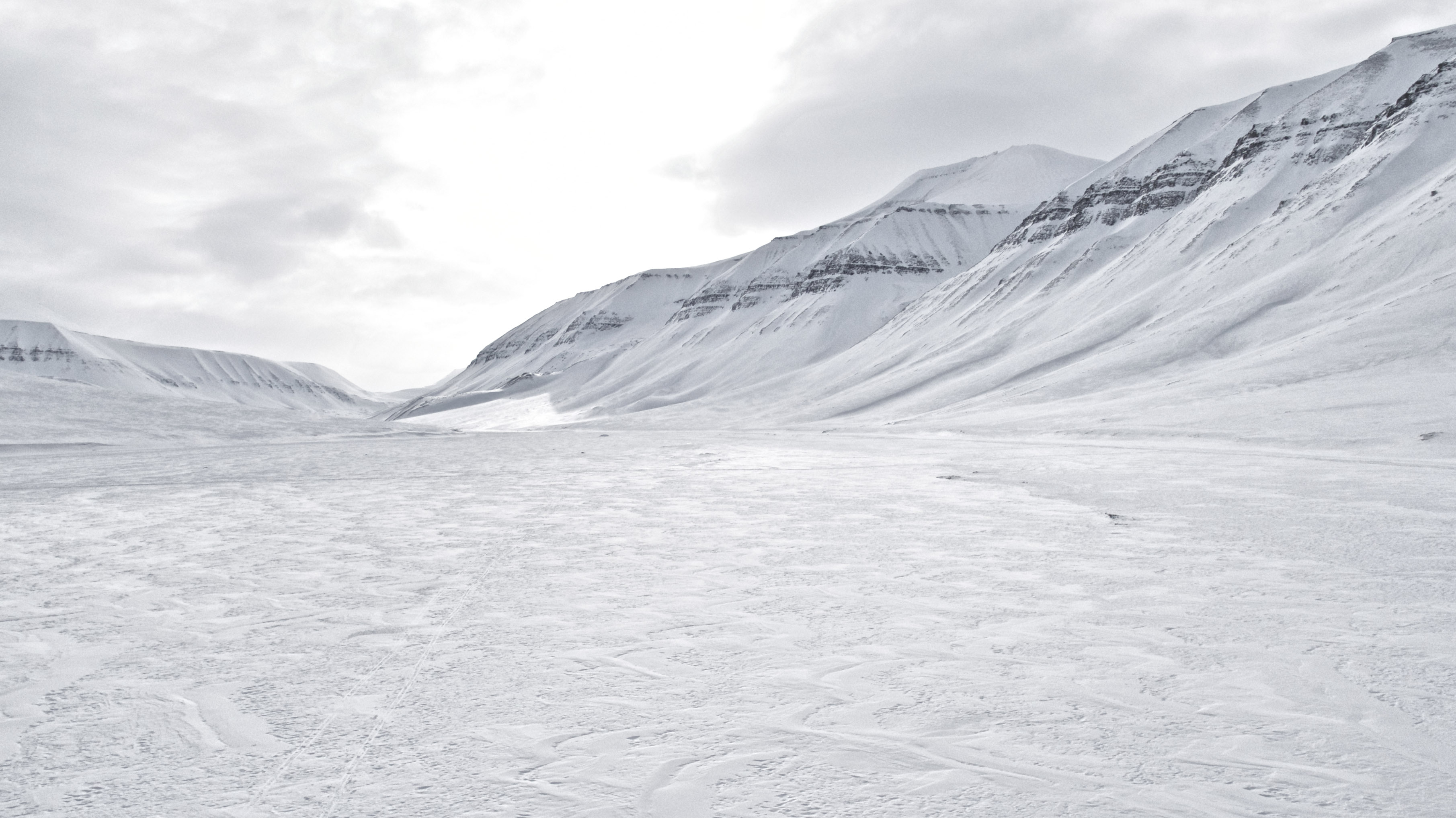 Icy and frozen Svalbard landscape